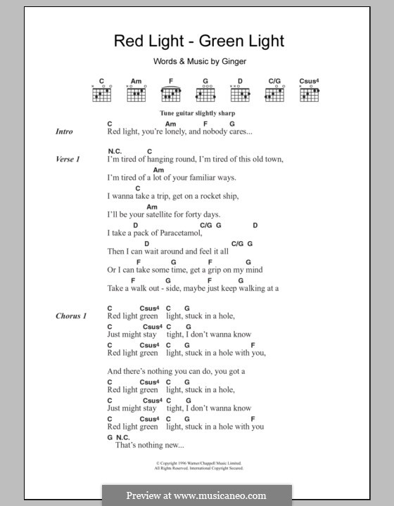 Red Light - Green Light (The Wildhearts): Letras e Acordes by Ginger Baker