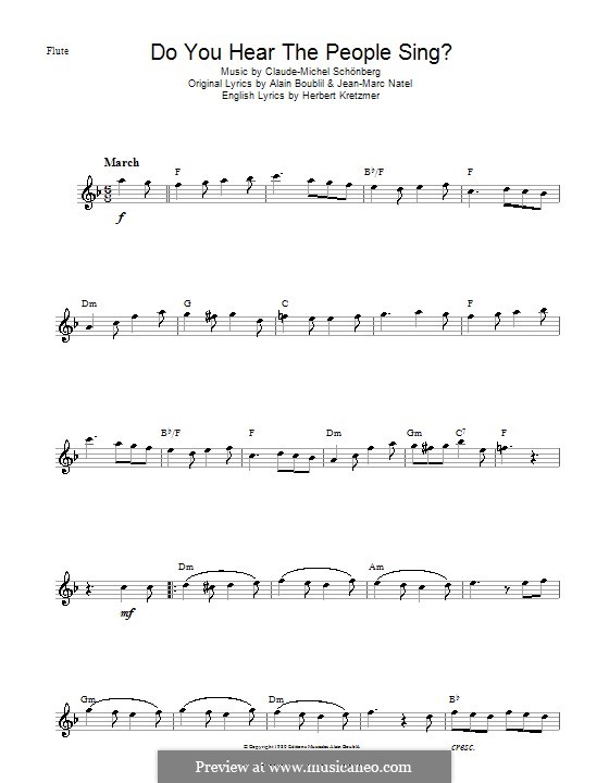 Do You Hear the People Sing: para flauta by Claude-Michel Schönberg