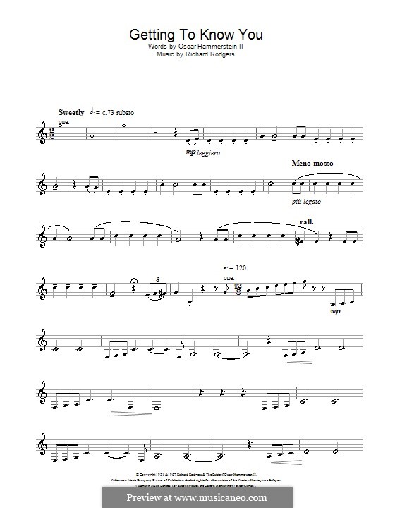 Getting to Know You (from The King and I): para clarinete by Richard Rodgers