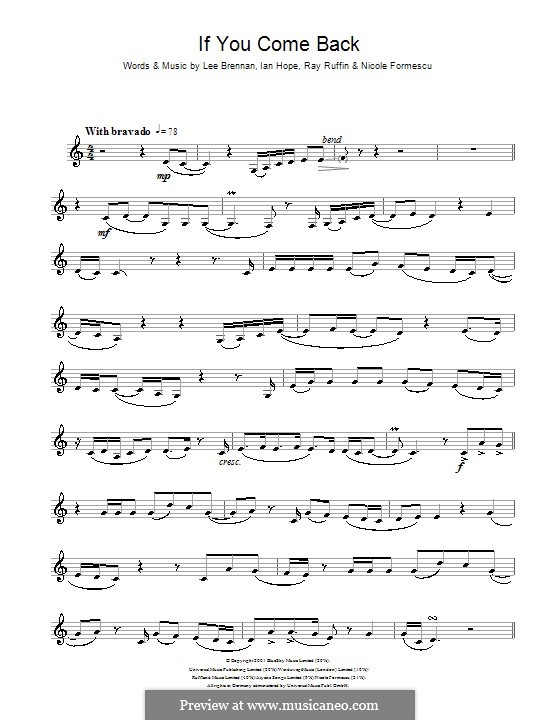 If You Come Back (Blue): para clarinete by Ian Hope, Lee Brennan, Nicole Formescu, Ray Ruffin