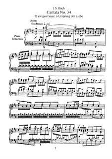 O ewiges Feuer, o Ursprung der Liebe, BWV 34: para coral e piano by Johann Sebastian Bach