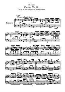 Dazu ist erschienen der Sohn Gottes, BWV 40: arranjos para vozes e piano by Johann Sebastian Bach