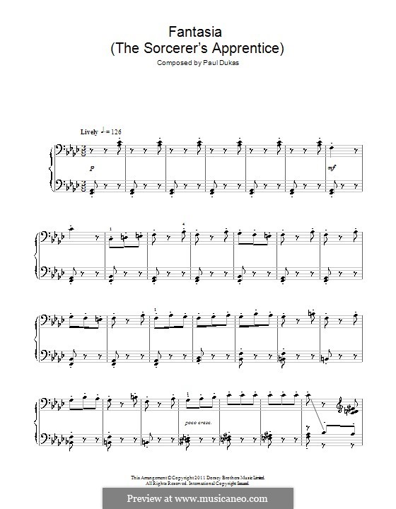 L'apprenti sorcier (The Sorcerer's Apprentice): Para Piano by Paul Dukas