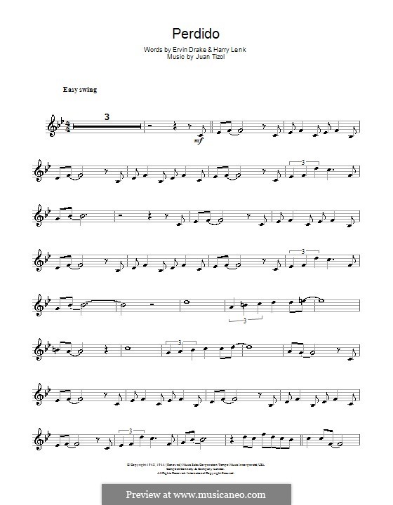 Perdido (Duke Ellington): para clarinete by Juan Tizol