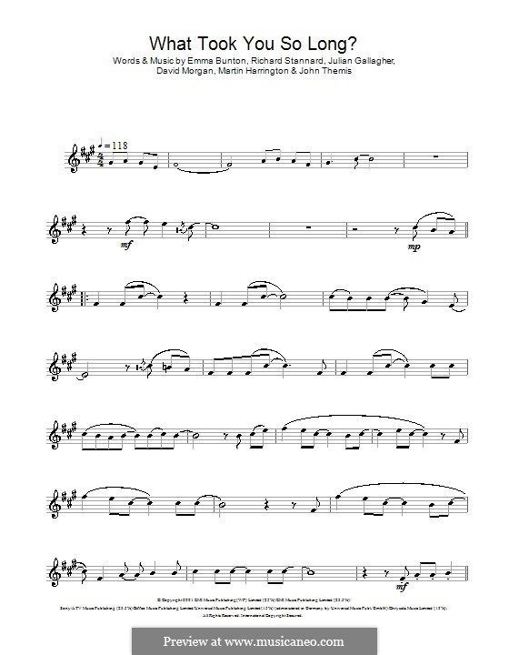 What Took You So Long?: para Saxofone Alto by Dave Morgan, Emma Bunton, John Themis, Julian Gallagher, Martin Harrington, Richard Stannard