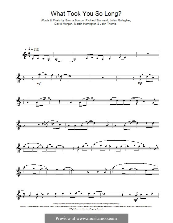 What Took You So Long?: para flauta by Dave Morgan, Emma Bunton, John Themis, Julian Gallagher, Martin Harrington, Richard Stannard