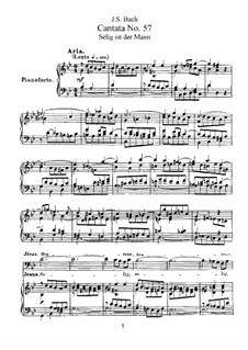 Selig ist der Mann, BWV 57: Partitura piano-vocal by Johann Sebastian Bach