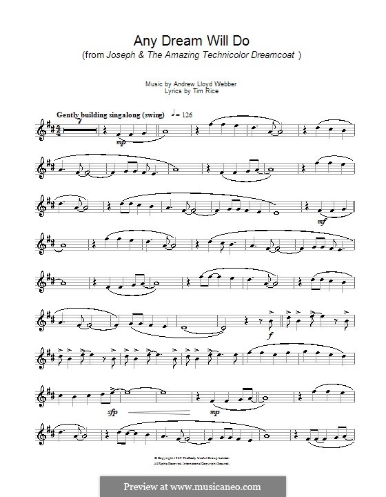 Any Dream Will Do: para trompeta by Andrew Lloyd Webber