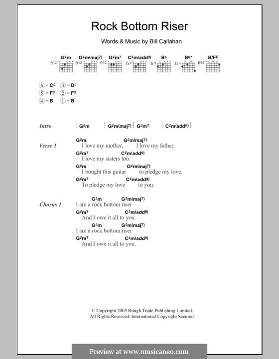 Rock Bottom Riser (Smog): Letras e Acordes by Bill Callahan