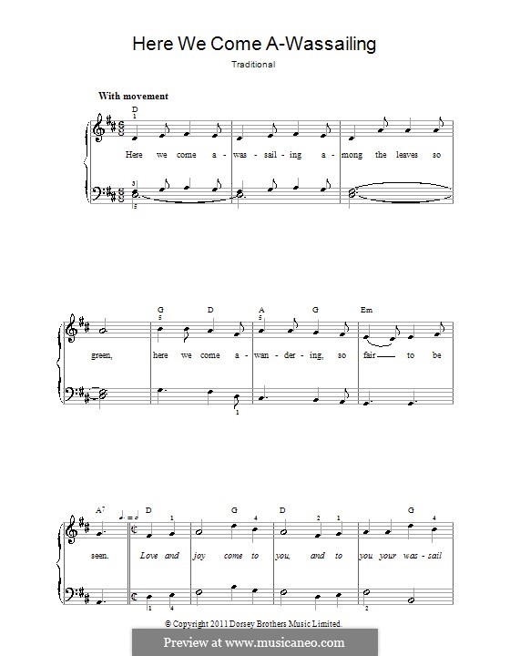 Here we Come a-Wassailing (Printable Scores) por folklore em músicaNeo
