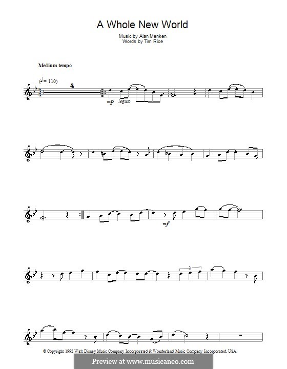 Instrument version: para flauta by Alan Menken