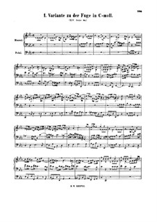 Fugue in C Minor, BWV 574a: Fugue in C Minor by Johann Sebastian Bach