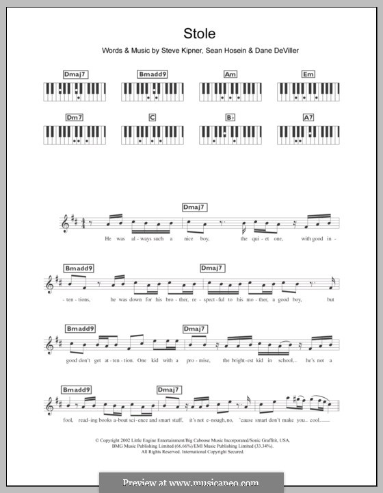 Stole (Kelly Rowland): para teclado by Dane Deviller, Sean Hosein, Stephen Alan Kipner