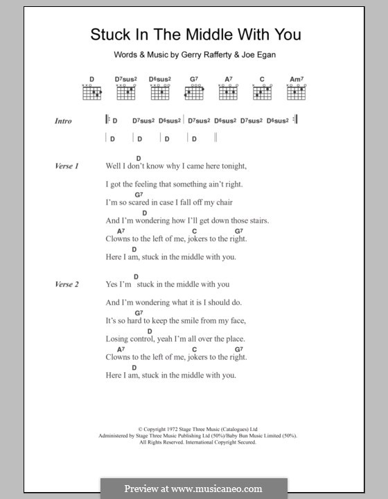 Stuck in the Middle with You (Stealers Wheel): Letras e Acordes by Gerry Rafferty, Joe Egan