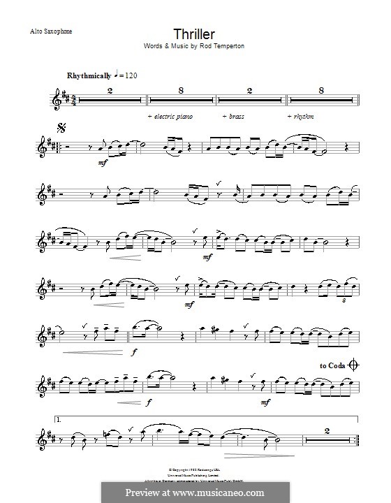 Thriller: para Saxofone Alto by Rod Temperton