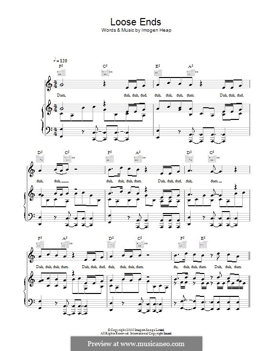 Loose Ends: Para vocais e piano (ou Guitarra) by Imogen Heap