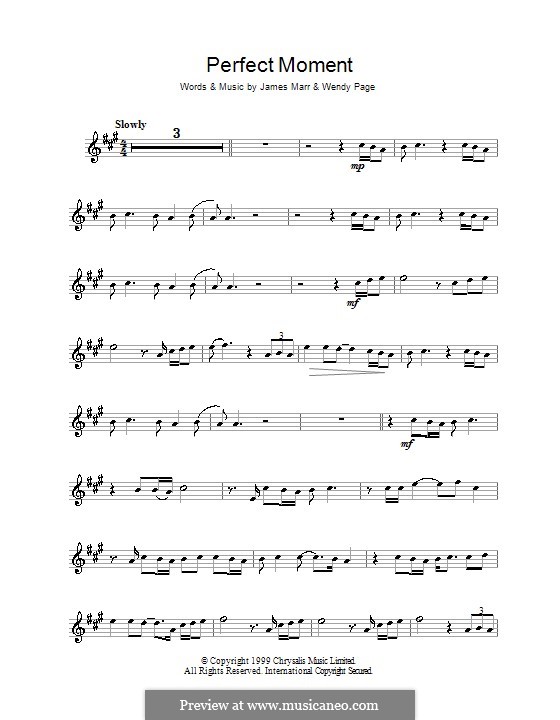 Perfect Moment: para Saxofone Alto by James Marr, Wendy Page