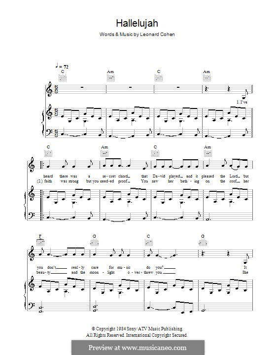 Vocal version: Para vocais e piano (ou Guitarra) by Leonard Cohen