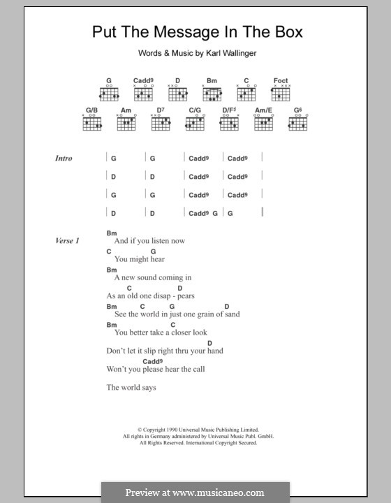 Put the Message in the Box (World Party): Letras e Acordes by Karl Wallinger