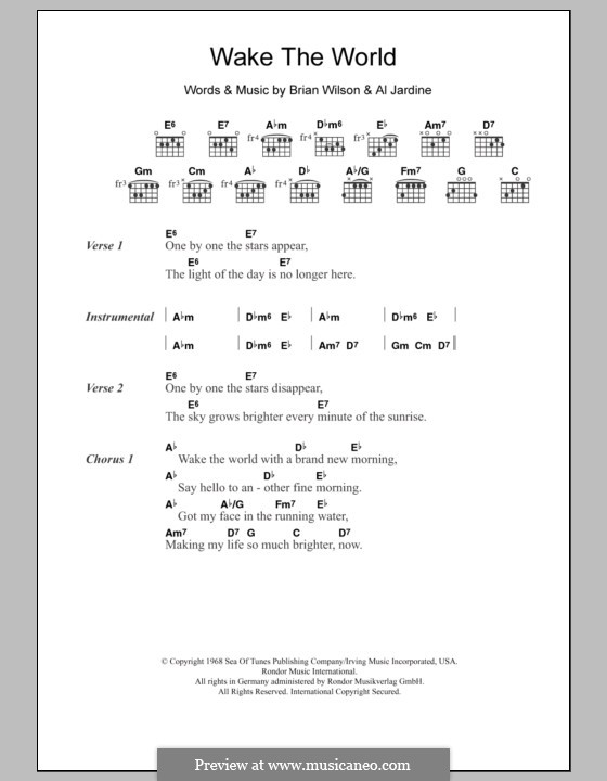 Wake the World (The Beach Boys): Letras e Acordes by Al Jardine, Brian Wilson