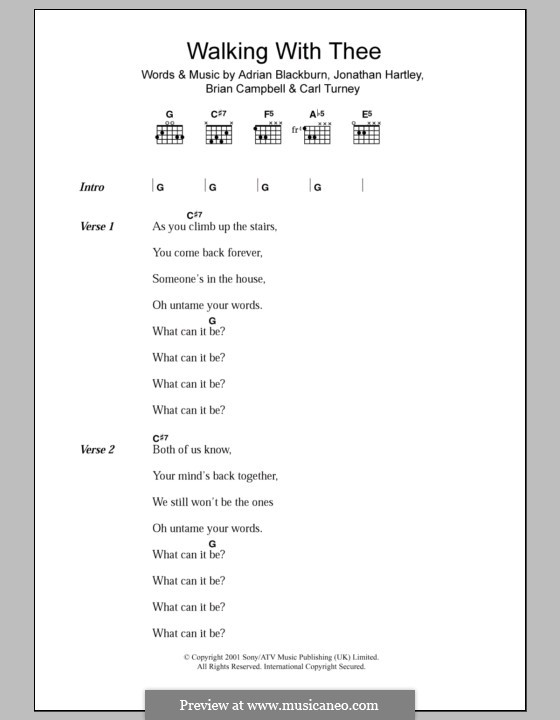 Walking with Thee (Clinic): Letras e Acordes by Adrian Blackburn, Brian Campbell, Carl Turney, Jonathan Hartley