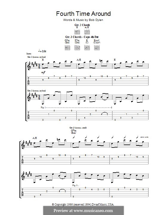 Fourth Time Around: Para guitarra com guia by Bob Dylan