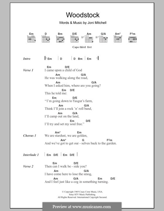 Woodstock (Eva Cassidy): Letras e Acordes by Joni Mitchell