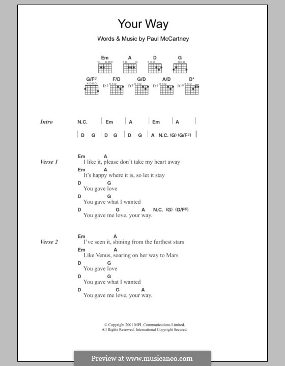 Your Way: Letras e Acordes by Paul McCartney