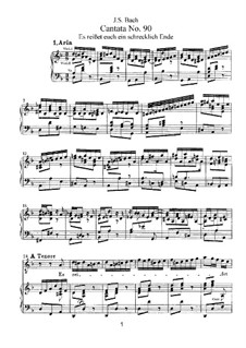 Es reisset euch ein schrecklich Ende (There Ripens a Dreadful Ending for You), BWV 90: arranjos para vozes e piano by Johann Sebastian Bach