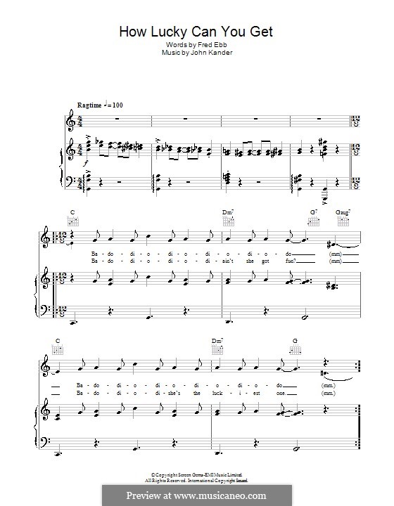 How Lucky Can You Get? (Barbra Streisand): Para vocais e piano (ou Guitarra) by John Kander