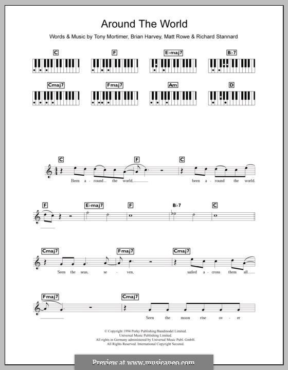 Around the World: para teclado by East 17, Matt Rowe, Richard Stannard