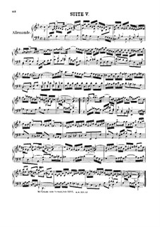 Suite No.5 in G Major, BWV 816: para cravo by Johann Sebastian Bach