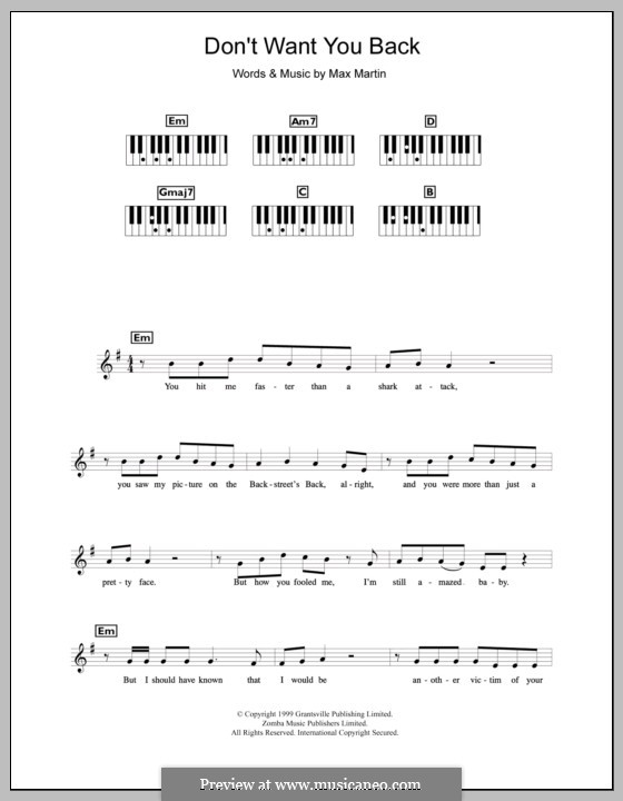 Don't Want You Back (Backstreet Boys): para teclado by Max Martin