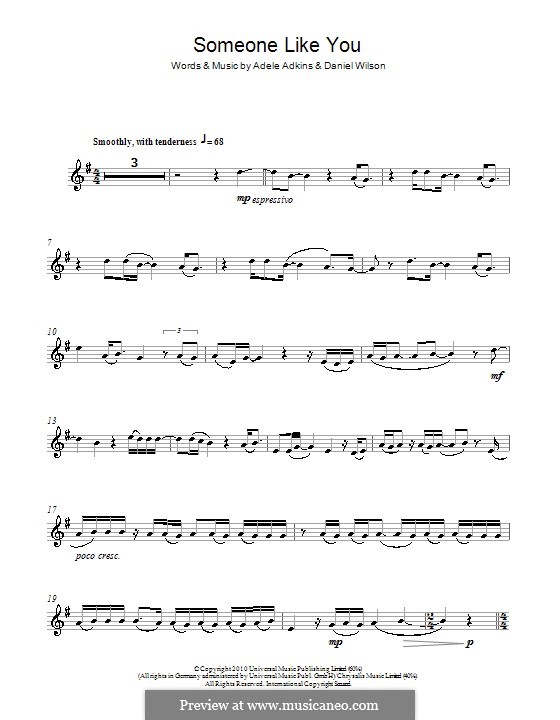 Someone Like You: para Saxofone Alto by Adele, Daniel Wilson