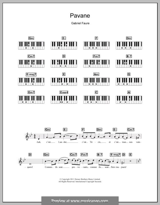Pavane, Op.50: para teclado by Gabriel Fauré