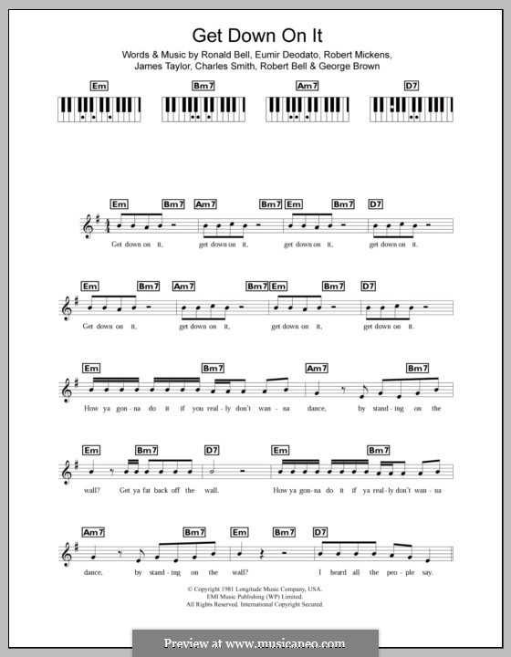 Get Down On It (Kool and The Gang): para teclado by James Taylor, Charles W. Smith, Eumir Deodato, George Brown, Robert Bell