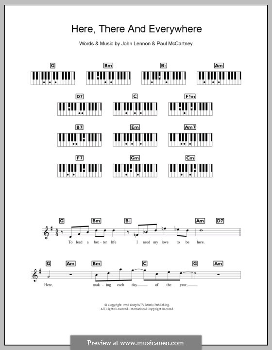 Here, There and Everywhere (The Beatles): para teclado by John Lennon, Paul McCartney