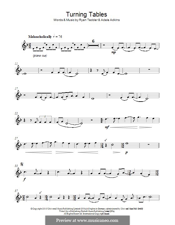 Turning Tables: para clarinete by Adele, Ryan B Tedder