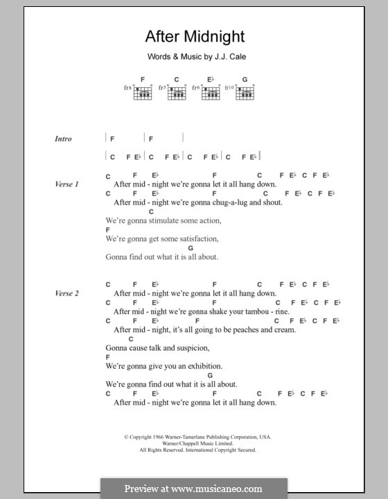 After Midnight: Letras e Acordes by J.J. Cale