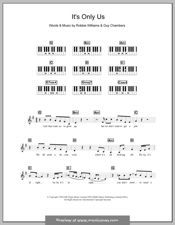 It's Only Us: para teclado by Guy Chambers, Robbie Williams