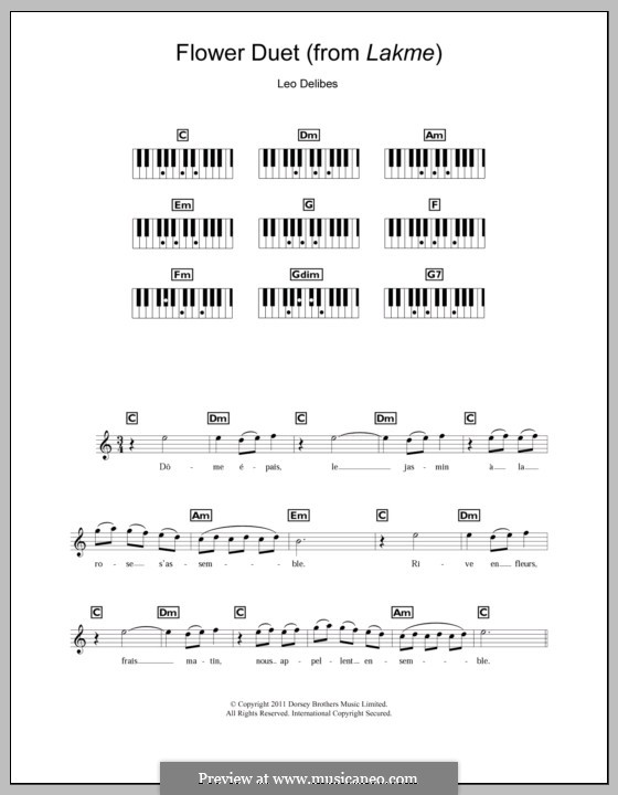 The Flower Duet: para teclado by Léo Delibes
