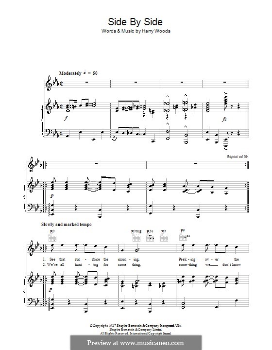 Side By Side por H. Woods - Partituras on músicaNeo