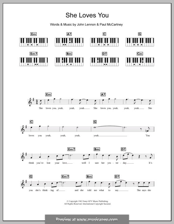 She Loves You (The Beatles): para teclado by John Lennon, Paul McCartney