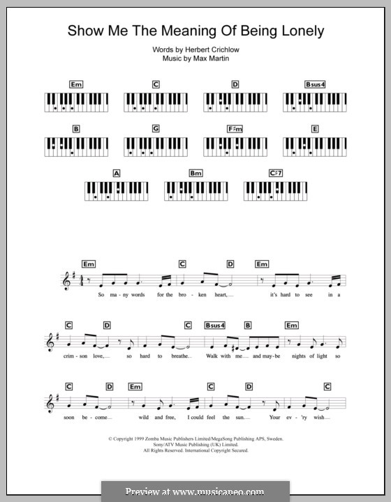 Show Me the Meaning of Being Lonely (Backstreet Boys): para teclado by Max Martin