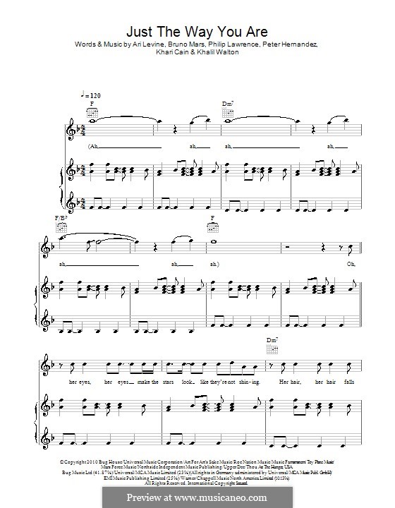 Vocal version: Para vocais e piano (ou Guitarra) by Ari Levine, Khalil Walton, Khari Cain, Bruno Mars, Philip Lawrence