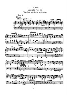 Was Gott tut, das ist wohlgetan, BWV 99: Partitura piano-vocal by Johann Sebastian Bach