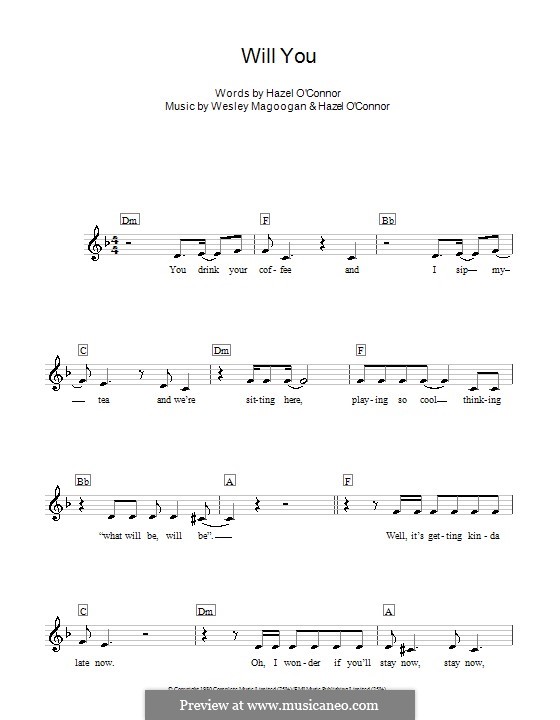 Will You (Hazel O'Connor): para teclado by Wesley Magoogan