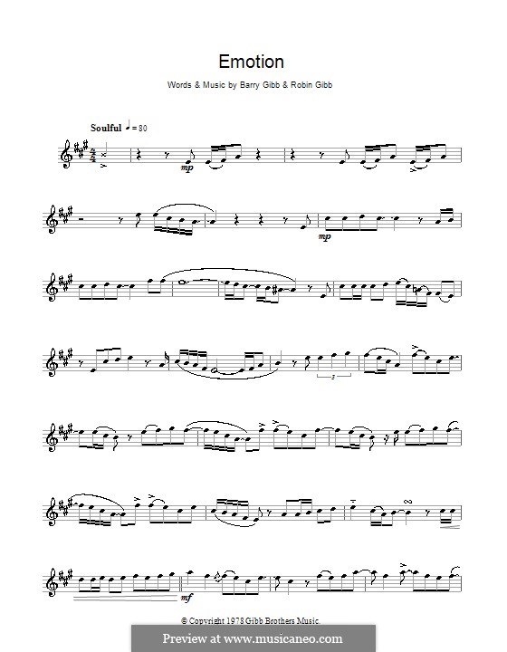 Emotion (Destiny's Child): para Saxofone Alto by Barry Gibb, Robin Gibb