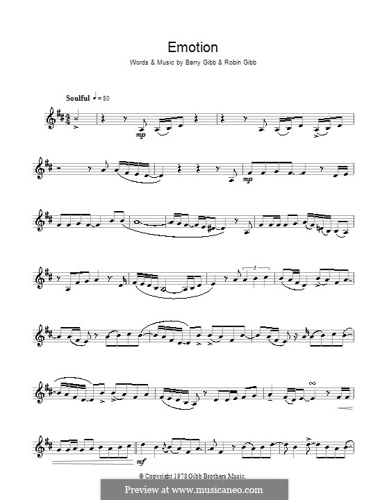 Emotion (Destiny's Child): para clarinete by Barry Gibb, Robin Gibb