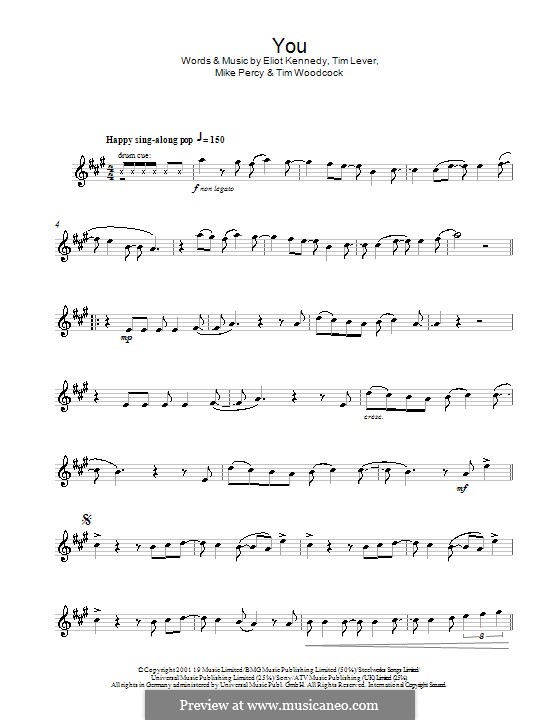 You (S Club 7): para Saxofone Alto by Eliot Kennedy, Mike Percy, Tim Lever, Timothy Woodcock